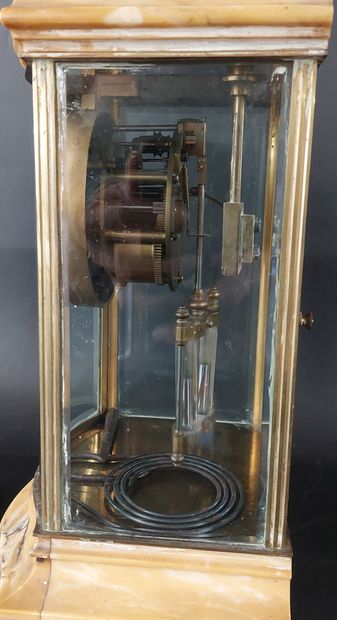 PENDULE CAGE en laiton et marbre, avec ses...