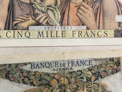 LOT DE 6 BILLETS DE 5000 FRANCS 

- 4 billets...