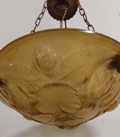 ART DECO glass pendant light, single light,...
