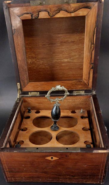 LIQUEUR CABINET SET made of rosewood veneer,...