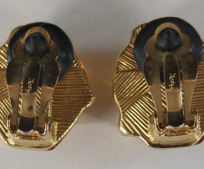 YVES-SAINT-LAURENT

Pair of resin and gold-tone...