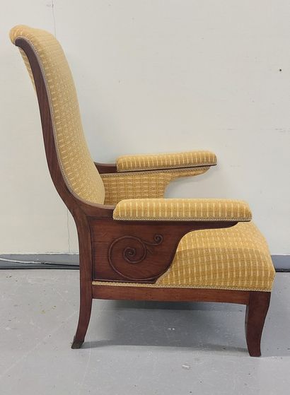 ARMCHAIR made of mahogany and mahogany veneer,...