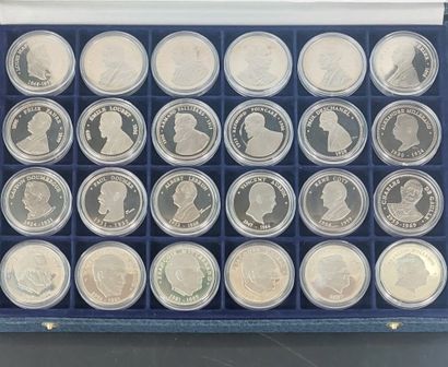Coffret de 24 médailles des Présidents de...