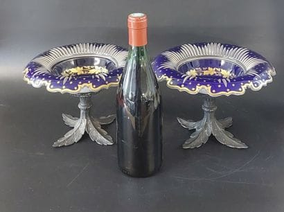 TWO BEAUTIFUL GLASSES made of blue and gold...