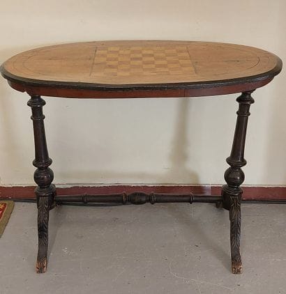 Oval GAME TABLE made of natural wood, with...