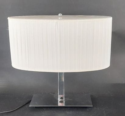 LAMP with chrome base and oval shade made...