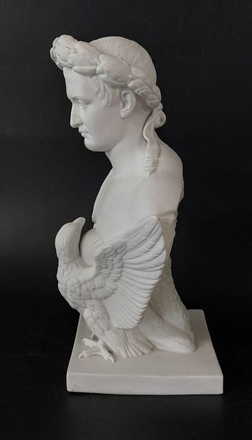 BUST OF NAPOLEON I in biscuit porcelain,...