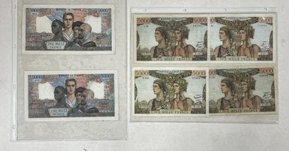 LOT DE 6 BILLETS DE 5000 FRANCS 

- 4 billets...
