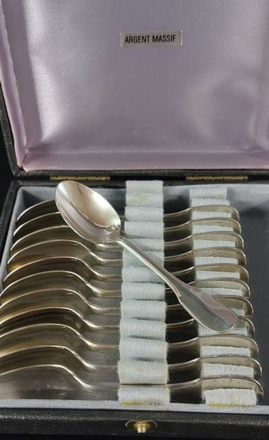SET OF TWELVE SILVER SPOONS

Minerva hallmark

In...