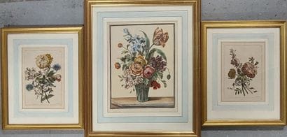 TROIS GRAVURES BOTANIQUES réhaussées

Fleurs

22...