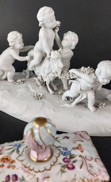 Biscuit Porcelain SET

Putti with Goat 

H:...