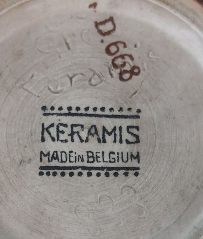 KERAMIS

Small stoneware vase with floral...