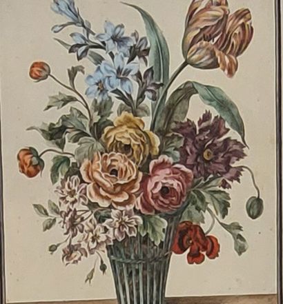 TROIS GRAVURES BOTANIQUES réhaussées

Fleurs

22...