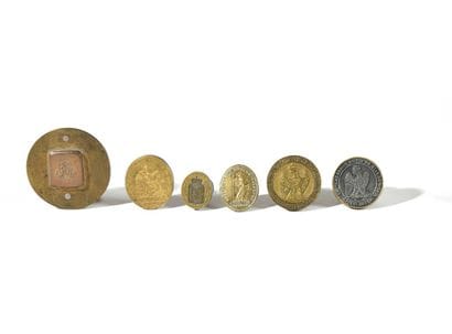 Ensemble de six cachets :
-Cachet Enregistrement...