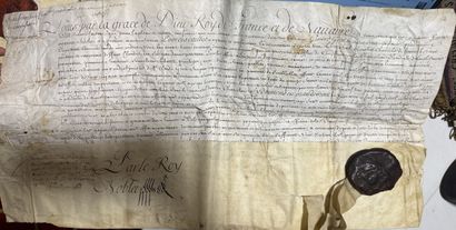 A collection of 7 parchment documents from...
