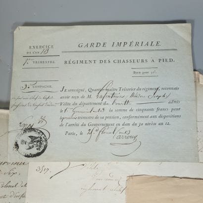 A fine collection of military documents from...