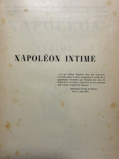 LÉVY, Arthur,
“Napoléon intime,”
A book bound...