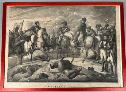 Ensemble de deux gravures 
Austerlitz, 
Lithographie,...