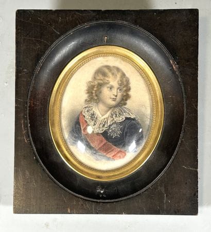 Miniature du roi de Rome,
Gravure Sous-verre,...