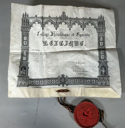 A diploma and its seal from the Belgian College...