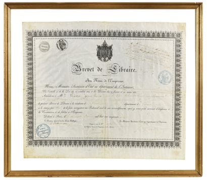 BOOKSELLER’S LICENSE, ISSUED IN THE NAME...