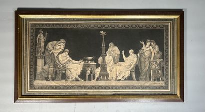 Suite de 3 aquateintes par Jeanninet en 1789,
Représentant...
