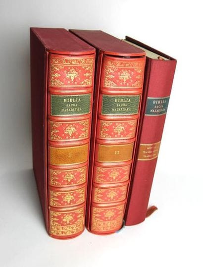 3 VOLUMES reliés: La Bible de Gutenberg Biblia...