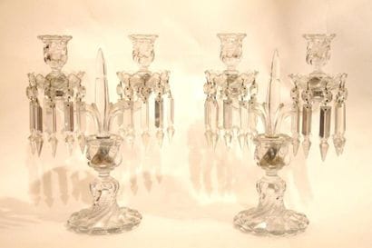 BACCARAT
Paire de candélabres en cristal...