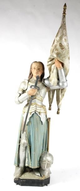 STATUE D'EGLISE en stuc polychrome représentant...