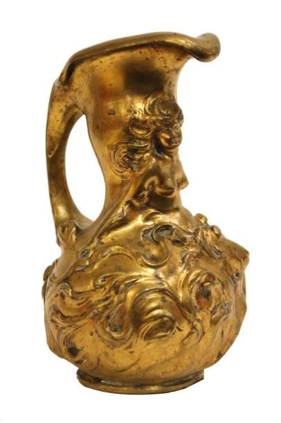 VERSEUSE antropomorphe en bronze doré et...