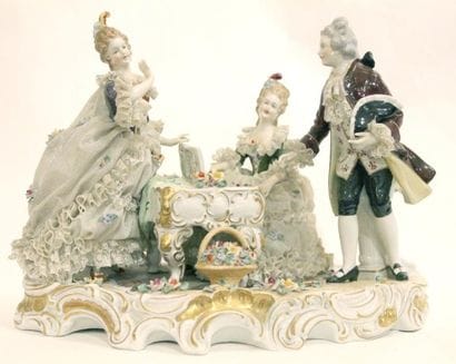 DANS LE GOUT DE MEISSEN Groupe en porcelaine...