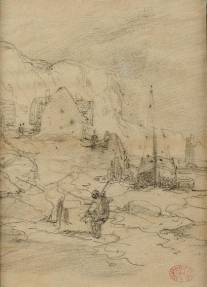 Jules Achille NOEL (1810-1881)
Scène de port...