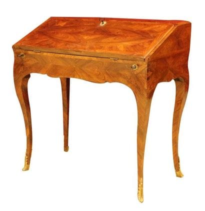 BUREAU DOS D'ANE en placage de bois de violette...