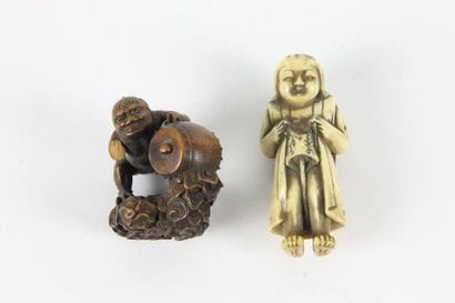 JAPON
Epoque EDO (1603 - 1868) Deux netsuke,...