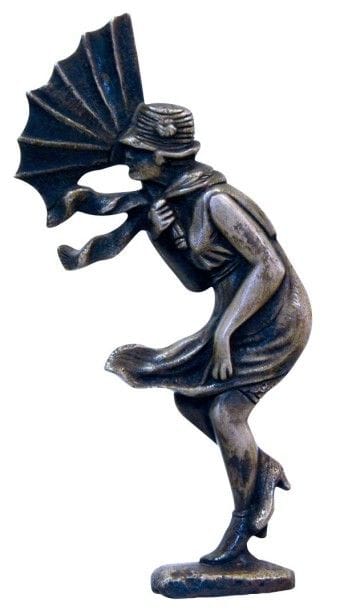 «La bourrasque» Bronze argente. H: 17 cm