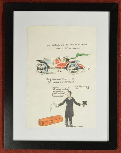 Dessin de Jean Camille Bellaigue, encadr...