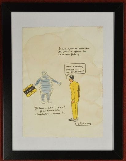 Dessin de Jean Camille Bellaigue, encadr...