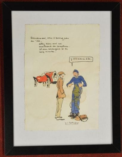 Dessin de Jean Camille Bellaigue, encadr...