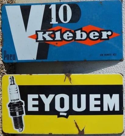 Lot de 2 plaques emaillees