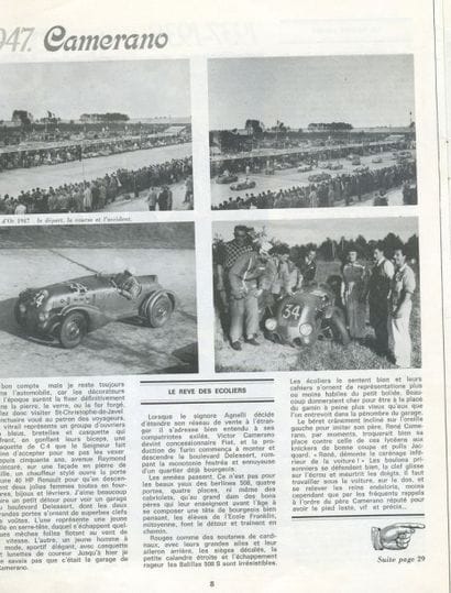 1935 FIAT CAMERANO 
Chassis n° 12217
 Carte...