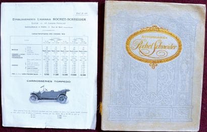 Rochet Schneider Feuillet R° Tarif 1913 -...