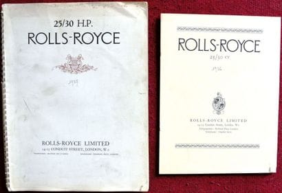 Rolls Royce 25/30 H.P. Catalogue 42 pages...