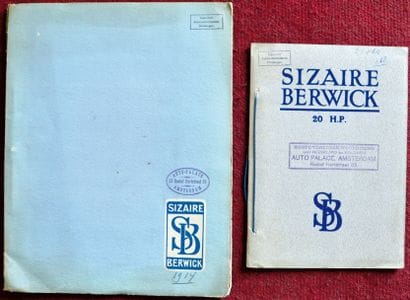 Sizaire Berwick Annees 10 Catalogue 12 pages...