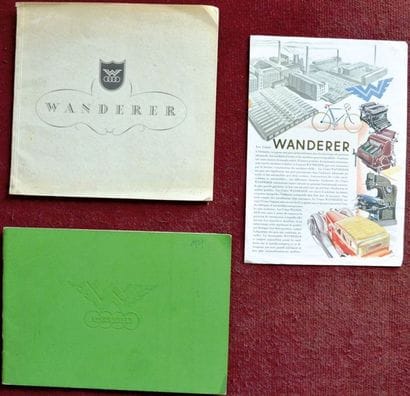 Wanderer 1931 à 1937 Depliant 2 volets couleur...