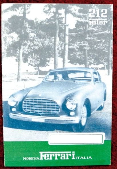 Ferrari 1951/52 Depliant 4 volets 