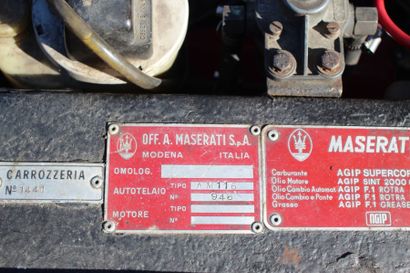 1971 MASERATI INDY 4,2L 
Châssis n° AM116948
Carte...
