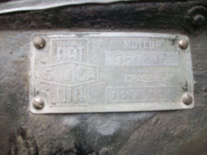 1939 SIMCA 5 CAMIONNETTE 
Châssis n° 27102
Carte...
