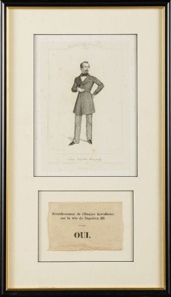 «Louis Napoléon Bonaparte en pied».
Gravure...
