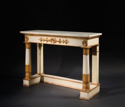 Console de forme rectangulaire en bois relaqué...