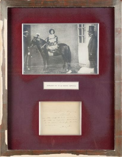 Carte de visite au chiffre «N» écrite par...